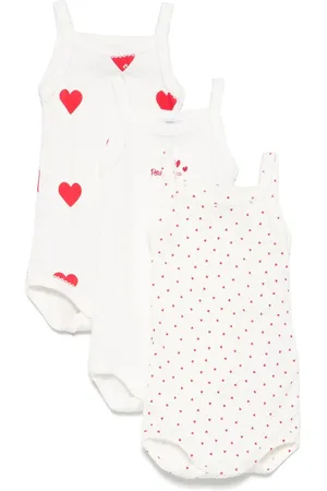 Petit Bateau Drie katoenen rompers