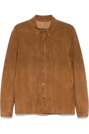 SALVATORE SANTORO Shirtjack met geperforeerde details