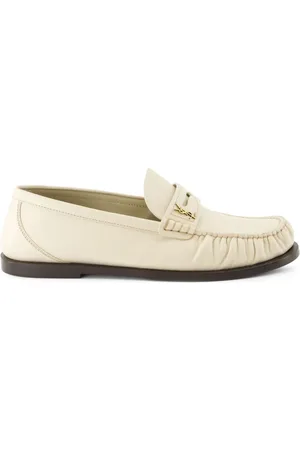 Saint Laurent Leren loafers met logoplakkaat