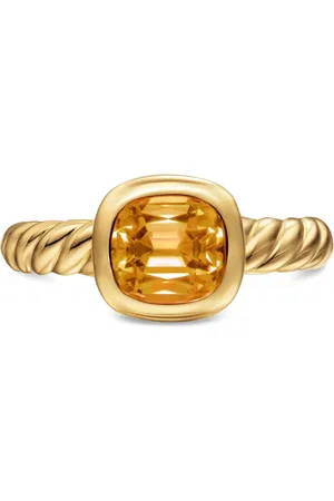David Yurman 18kt geelgouden DY Mercer® ring met citrien