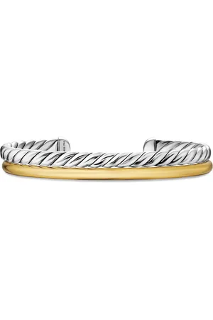 David Yurman 18kt geelgouden en sterling zilveren DY Mercer® Two Row armband