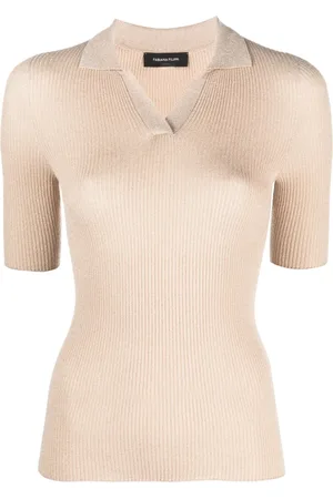 Fabiana Filippi Ribgebreid poloshirt