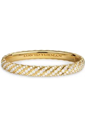 David Yurman 18kt geelgouden Sculpted Cable armband met diamant (8 mm)