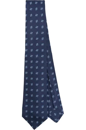 Kiton Zijden stropdas met patroon