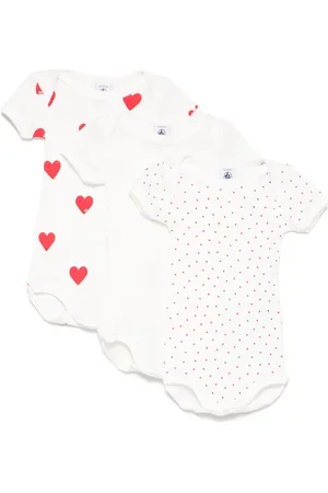 Petit Bateau Drie katoenen rompers