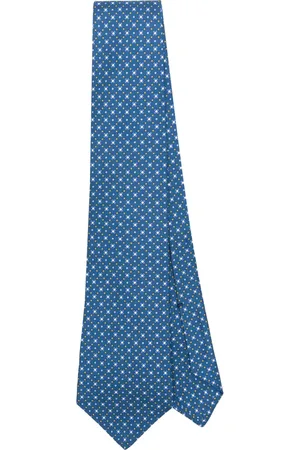 Kiton Zijden stropdas met patroon