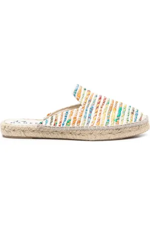 MANEBI Gestreepte canvas espadrilles