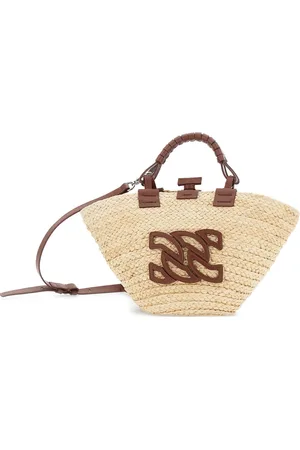 Casadei Panara geweven rieten shopper
