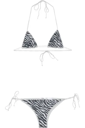 Oseree Lurex bikinitop met zebraprint