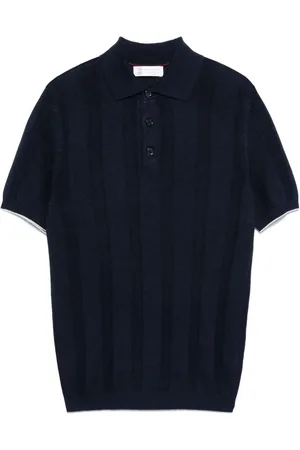 Brunello Cucinelli Ribgebreid poloshirt