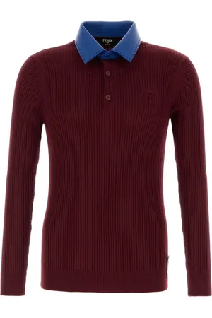 Fendi Geribbeld wollen poloshirt