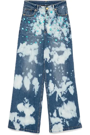 Cynthia Rowley Turquoise gebleekte jeans