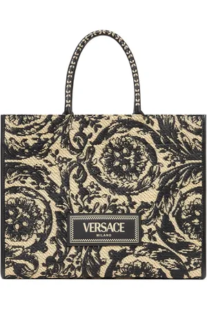 VERSACE Barocco Athena grote raffia shopper