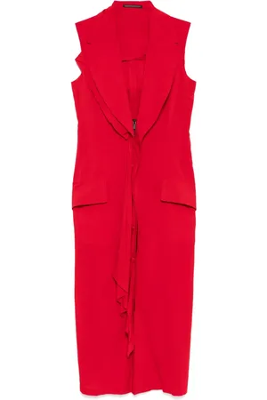YOHJI YAMAMOTO Mouwloze jurk met gedrapeerdee voorkant
