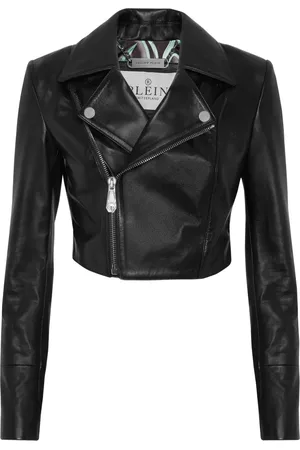 Philipp Plein Flame Racing leren jack