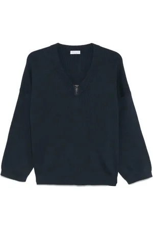 Brunello Cucinelli Geribbelde trui met monili detail