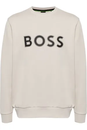 HUGO BOSS Sweater van katoenblend met logoprint