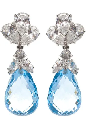 FANTASIA BY DESERIO Aqua Briolette oorbellen