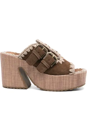 Mou 90 mm sandalen met stiksels