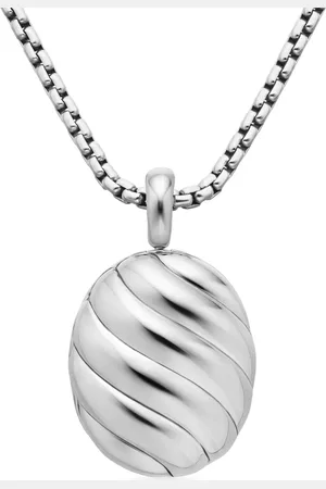 David Yurman Sterling zilveren Sculpted Cable medaillon (37mm)