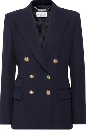 Philipp Plein Marine dubbele rij knopen blazer