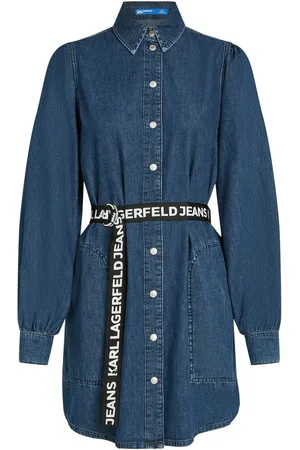 Karl Lagerfeld Denim jurk met pofmouwen