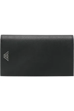 Emporio Armani Saffiano portemonnee met logoplakkaat