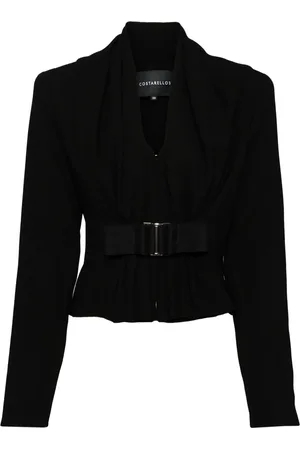 Costarellos Cropped jack van crêpe wol