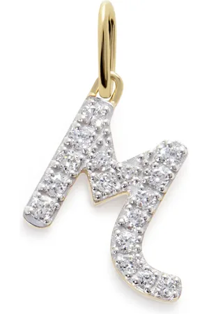 Monica Vinader 14kt geelgouden halsketting met M bedel