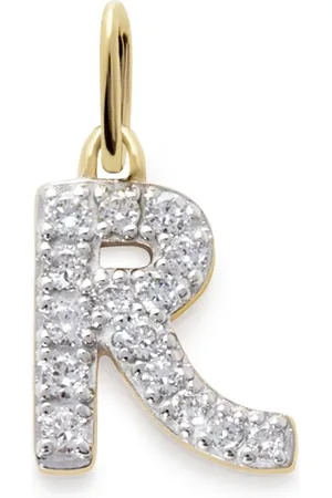 Monica Vinader 14kt geelgouden halsketting met R bedel
