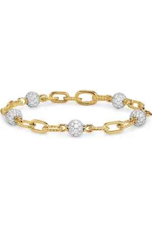 David Yurman 18kt geelgouden DY Madison kralenarmband met diamant (6 mm)