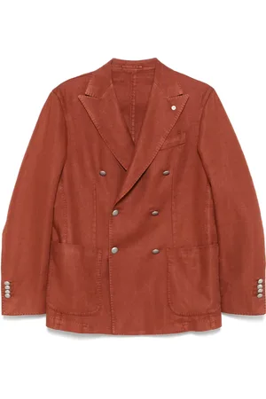 LUIGI BIANCHI MANTOVA Blazer met visgraatpatroonn