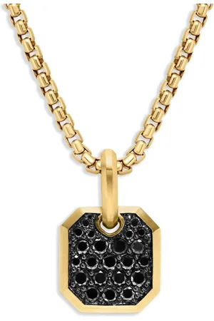 David Yurman 18kt geelgouden Roman diamanten bedel (15mm)