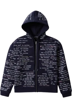 Who Decides War Hoodie met tekst en rits