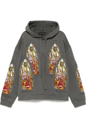 Who Decides War Flame Glass hoodie met borduurwerk