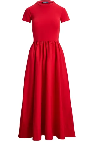 Ralph Lauren Katoenen jurk met ronde hals