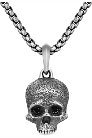 David Yurman Sterling zilveren Memento Mori doodskop diamanten bedel (18mm)