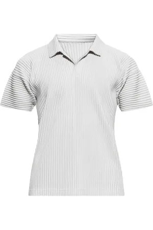Issey Miyake Poloshirt met plissé effect