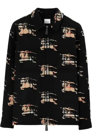 Burberry Geruit overhemd met rits en logo