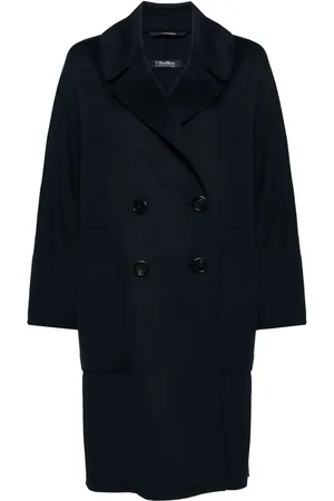 Max Mara Mantel van scheerwol met dubbele rij knopen