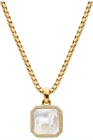 David Yurman 18kt geelgouden Petrvs Horse diamanten bedel (19.6mm)