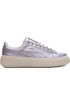 PUMA Satijnen sneakers met plateauzool