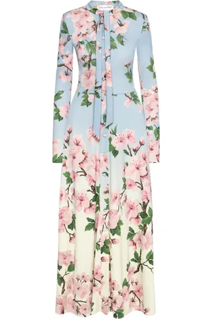 Oscar de la Renta Cherry Blossom ombré jurk