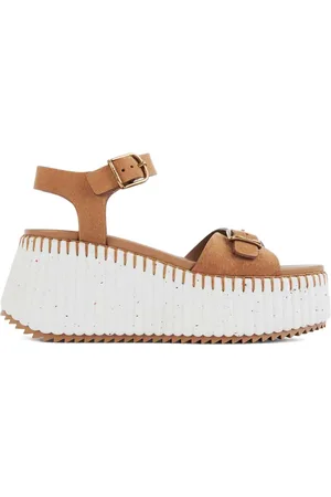 Chloé 80 mm Nama sandalen met sleehak