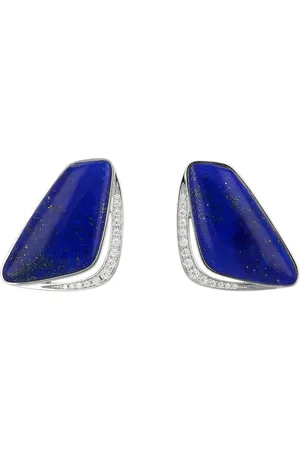 Tasaki 2010s witgouden oorbellen met lapis lazuli en diamant