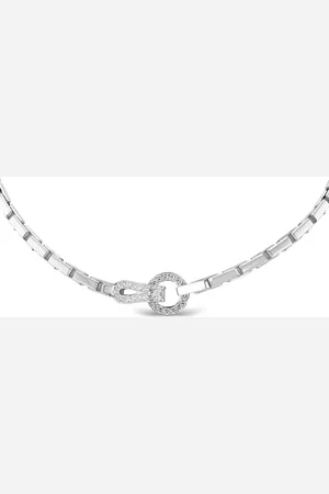 Cartier 2010s 18kt witgouden Agrafe halsketting met diamant