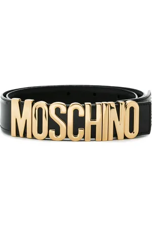 Moschino Leren Logo Riem