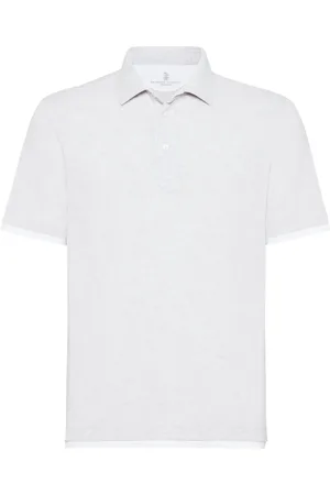 Brunello Cucinelli Gelaagd katoenen poloshirt