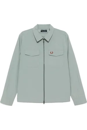 Fred Perry Shirtjack met rits en textuur