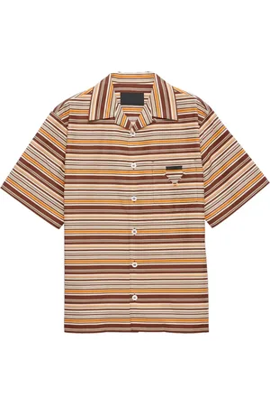 Prada Gestreept bowlingshirt